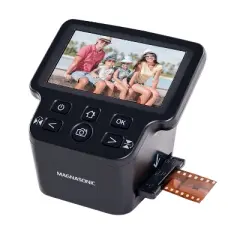 Magnasonic 24MP Film Scanner with Large 5" Display & HDMI, 35mm Negative Film Holders, Converts Film & Slides into JPEGS - Black