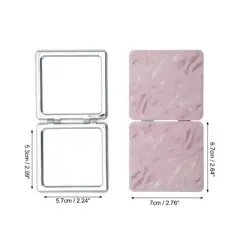 Unique Bargains Folding Makeup Mirror Pink 1 Pc
