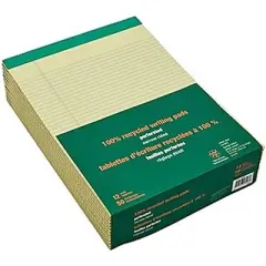 MyOfficeInnovations Notepads 8.5" x 11.75" Narrow Yellow 50 Sh./Pad 12 Pads/PK 354743