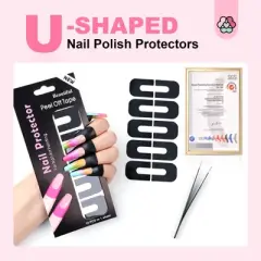 SAVILAND U-Shield UV Protect Kit - 100-Count Anti-Curing Tapes for French Tips & Cuticles.(Peel Off)