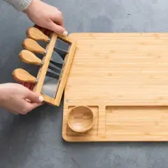 Cutting Board/Cheese Knife Set Bamboo
