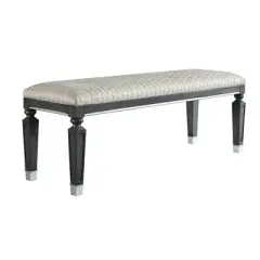 55" House Beatrice Two-Tone Ottoman Beige Fabric/Charcoal/Light Gray - Acme Furniture