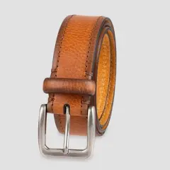 Men's Leather Belt with Stitch - Goodfellow & Co&trade; Tan