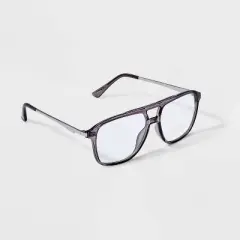 Women's Plastic Aviator Sunglasses - Wild Fable&trade; Gray: Blue Light Filtering, UV Protection, Recycled Frame