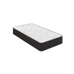 Emma and Oliver 10 Inch Hybrid Mattress, High Density Cooling Foam and Pocket Spring Mattress in a Box, CertiPur-US Certified Foam, White/Black