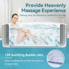 DoCred Inflatable Hot Tub with Air Jets, Heater Pump & Insulated Cover &ndash; Available in 2&ndash;4 or 4&ndash;6 Person Sizes, Round or Square Design