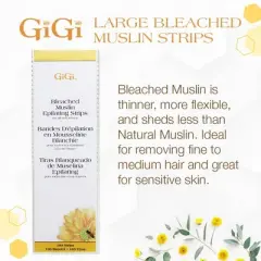 Gigi Bleached Muslin Epilating Strips 100 Piece - Large (PACK OF 2)