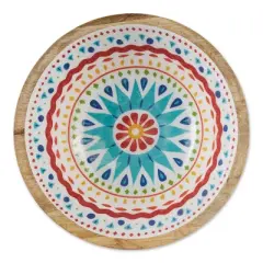 Design Imports Medallion Enamel Wood Bowl
