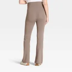 Slit Hem Flare Maternity Leggings - Isabel Maternity by Ingrid & Isabel&trade; Taupe