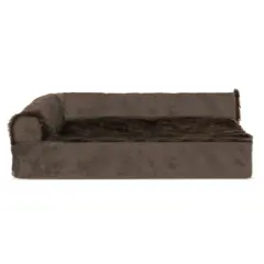 FurHaven Plush & Velvet Deluxe Chaise Lounge Orthopedic Sofa-Style Dog Bed
