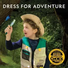NATIONAL GEOGRAPHIC Backyard Safari Costume and Outdoor Explorer Set for Kids, Includes Safari Vest, Hat, Binoculars, Magnifying Glass, Journal