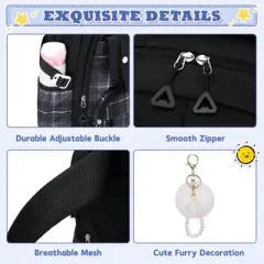 Girls Backpack, Ideal School Backpack for Girls from Elementary to Teen Years, Kawaii Bookbag Cute Large Capacity