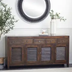 Rustic Wood Buffet Dark Brown - Olivia & May