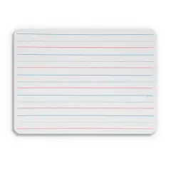 Flipside Products Two-Sided Magnetic Dry Erase Board, Red & Blue Ruled/Blank, 9" x 12", Pack of 3