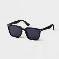 Men's Two-Tone Angular Surf Sunglasses - Goodfellow & Co&trade; Black: UV Protection, Recycled Plastic Frame