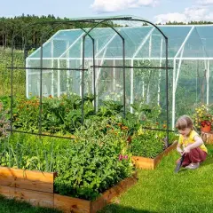 Docred Large Garden Arch Trellis Arbor for Climbing Plants, 87"H x 75"L x 71"W Outdoor Metal Gazebo Frame for Vines, Grapes & Garden Decor