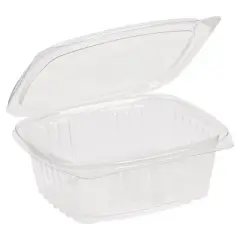 Inno-Pak 12 oz Rectangular Container Clear RPET Hinged Lid - Pack of 100