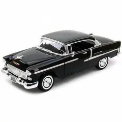 1955 Chevrolet Bel Air Hard Top Black 1/18 Diecast Model Car by Motormax