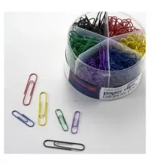 Officemate Plastic Coated Paper Clips Assorted Colors 300 Small Clips 150 Giant Clips 97227
