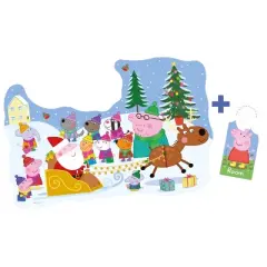 Ravensburger Peppa Pig Christmas Giant Floor Puzzle with Door Hanger 32pc: Creative Cardboard Jigsaw for Kids Holiday