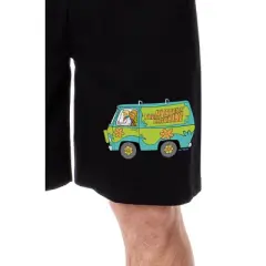 Scooby-Doo Mens' Cartoon The Gang Mystery Machine Sleep Pajama Shorts Black