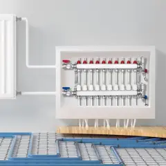 VEVOR 10-Branch Radiant Heat Manifold, 1/2" PEX Tubing Manifold, Stainless Steel PEX Manifold for Hydronic Radiant Floor Heating, Silver