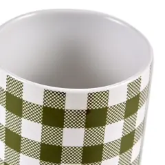 Design Imports Antique Green & White Buffalo Check Ceramic Canister Set/3
