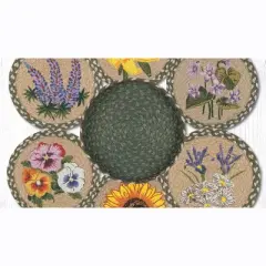 Earth Rugs Flowers Printed Round Trivets Gift Set &ndash; Eco-Friendly Hot Pads 10"x10"