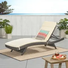 Christopher Knight Home Salem Outdoor Wicker Armless Adjustable Chaise Lounge with Cushion