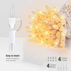 Itopfox Clear Christmas Lights Set, 2Pack 50Count Incandescent Mini String Lights with White Wire for Indoor Christmas Tree Garland Birthday Wedding