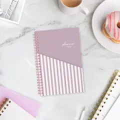 Blue Sky Weekly/Monthly Planning Calendar Stripe 5"x8" Block Purple with Double Pockets