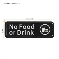 Unique Bargains Acrylic Self-Adhesive Decor Home Business No Food or Drink Sign