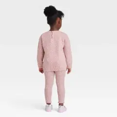 Grayson Collective Toddler Girls' Dot Quilted Crew Long Sleeve Top & Leggings Set - Rose