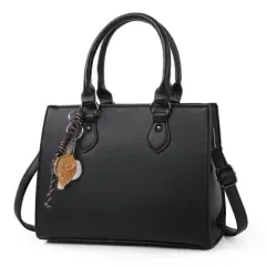Womens Purses and Handbags Vegan Leather Tote Bag Black Purses for Women Trendy Satchel Bags