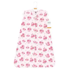 Hudson Baby Infant Girl Cotton Sleeveless Wearable Sleeping Bag, Sack, Blanket, Blush Rose