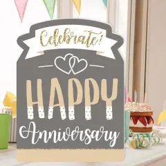 Big Dot of Happiness Happy Anniversary - Gold Wedding Anniversary Congratulations Giant Greeting Card - Big Shaped Jumborific Card