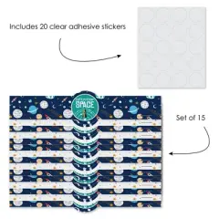 Big Dot of Happiness Blast Off to Outer Space - DIY Party Supplies - Rocket Ship Baby Shower or Birthday Party DIY Wrapper Favors & Decor - Set of 15