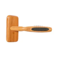 Bass Pet Brushes De-matting Pet Brush with 100% Premium Alloy Pin SOFT Pure Bamboo Handle Small Slicker Style
