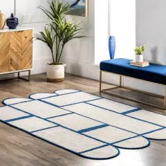 Nuloom Jolynn Modern Braided Shapes Indoor/Outdoor Patio Area Rug - Blue 5' x 8'