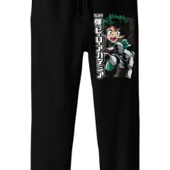 My Hero Academia Deku Boy's Black Jogger Pants