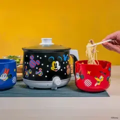 Uncanny Brands Disney Mickey Mouse Hot Pot with Ramen Bowls