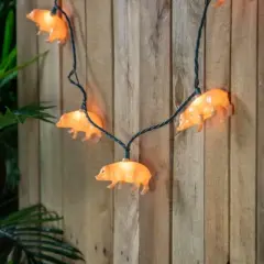 Northlight Pig Indoor Outdoor Patio Light Set - 6' Green Wire - 10ct