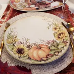 Certified International Set of 4 Autumn Breeze Dinner Plates