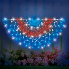 Collections Etc LED Lighted Patriotic 4-Foot Long Bunting