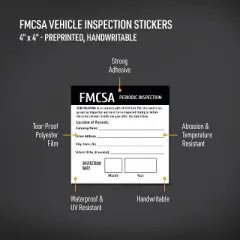 Avery FMCA Periodic Inspection Stickers, Waterproof, UV Resistant, Preprinted, Handwrite Only, 4" x 4", 40 Stickers