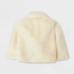 Baby Girls' Solid Faux Fur Jacket - Cat & Jack&trade; Off-White