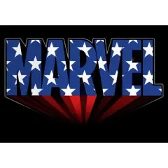 Men's Marvel Classic American Star Logo  T-Shirt - Black - 1X Big Tall