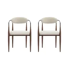 Christopher Knight Home Jaromir Modern Upholstered Iron Dining Chairs with Curved Open Back (Set of 2)