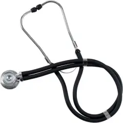 MABIS Stethoscope Sprague Rappaport 5 in 1 for Heart Sounds and Murmurs, 5 Interchangeable Chest Pieces, 3 Bells and 2 Diaphragms, 22 Inch Y Tubing