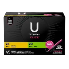U by Kotex Click Tampons - Multipack - Compact Tampons - Regular/Super Absorbency - Unscented